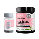 colágeno pink mom de maçã verde - 240g + cabelos e unhas x - wp