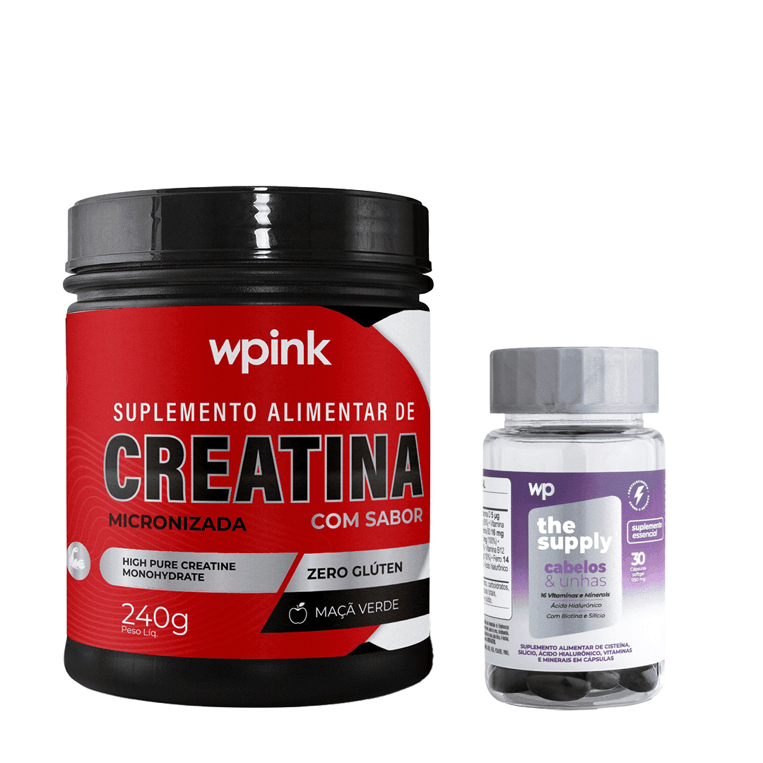Creatina de maça verde - 240g + cabelos e unhas - wp