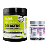 colágeno de maçã verde - 240g + 2 cabelos e unhas - wp