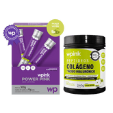 Power pink sem cafeína maçã verde 300g + colágeno de maçã verde 240g - wp
