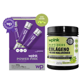Power pink sem cafeína uva verde 300g + colágeno de uva verde 240g - wp