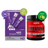 Power pink sem cafeína uva verde 300g + creatina de limão 240g - wp