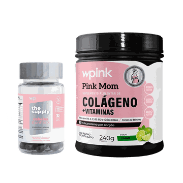 Colágeno pink mom de limao - 240g + cabelos e unhas x - wp